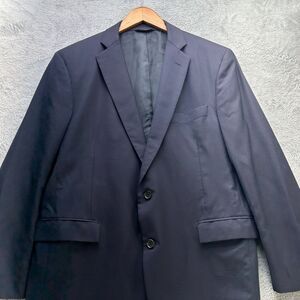 Brooks Brothers Wool Suit Jacket Mens 44R Navy 2 Button Italian Fabric Office